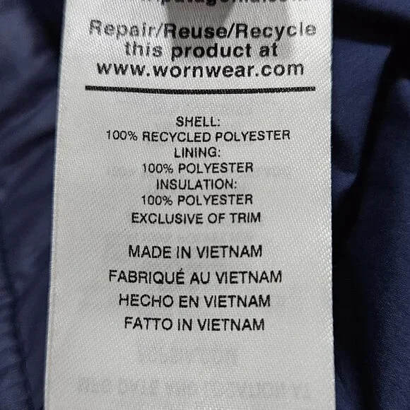 Patagonia Blue PrimaLoft Full Zip Insulated Zip Pockets Puffer Jacket Kids 10 M - Picture 4 of 16